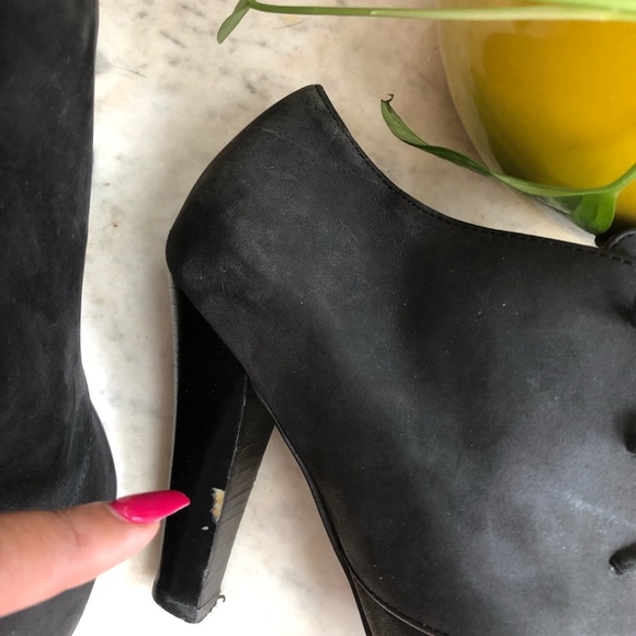 Leather ALDO Lace Up Heeled Booties - Picture 7 of 8